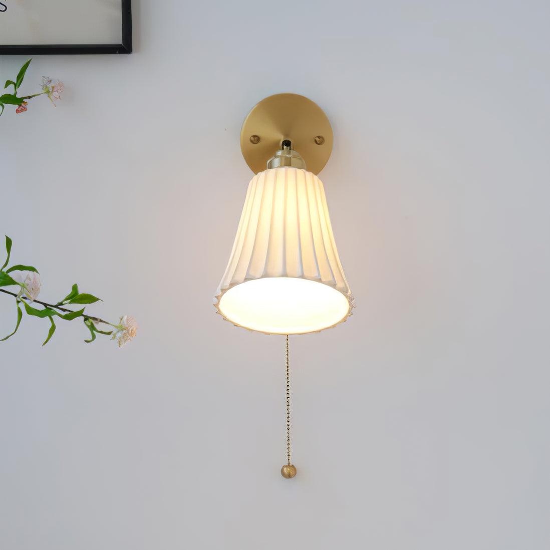Trumpet Ceramic Polished Brass Wall Light