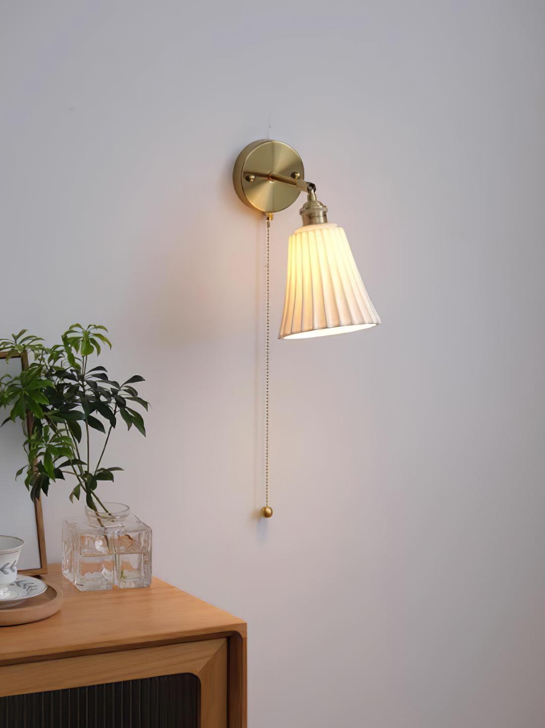 Trumpet Ceramic Polished Brass Wall Light