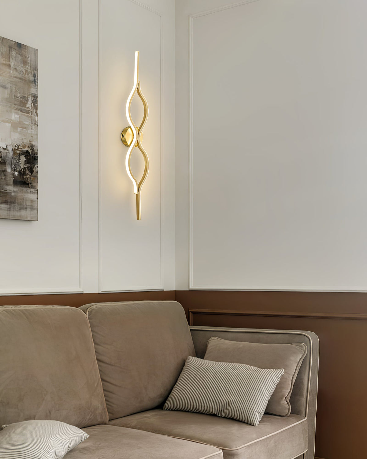 Twist Nordic Inspired Brass Finish Wall Light