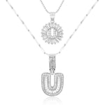 Load image into Gallery viewer, 2pc 14k Diamond Letter Initial Necklaces
