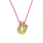 Load image into Gallery viewer, Chunky Gemstone Accented Initial Rope Necklace
