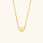 Load image into Gallery viewer, Heart Initial Gold Necklace
