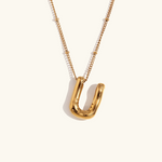 Load image into Gallery viewer, Balloon Gold Initial Necklace
