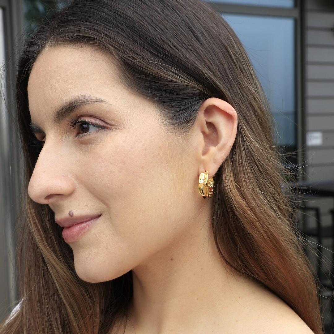 Bezel Ring Earrings Dainty Earrings