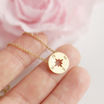 Load image into Gallery viewer, Round Compass Charm Necklace
