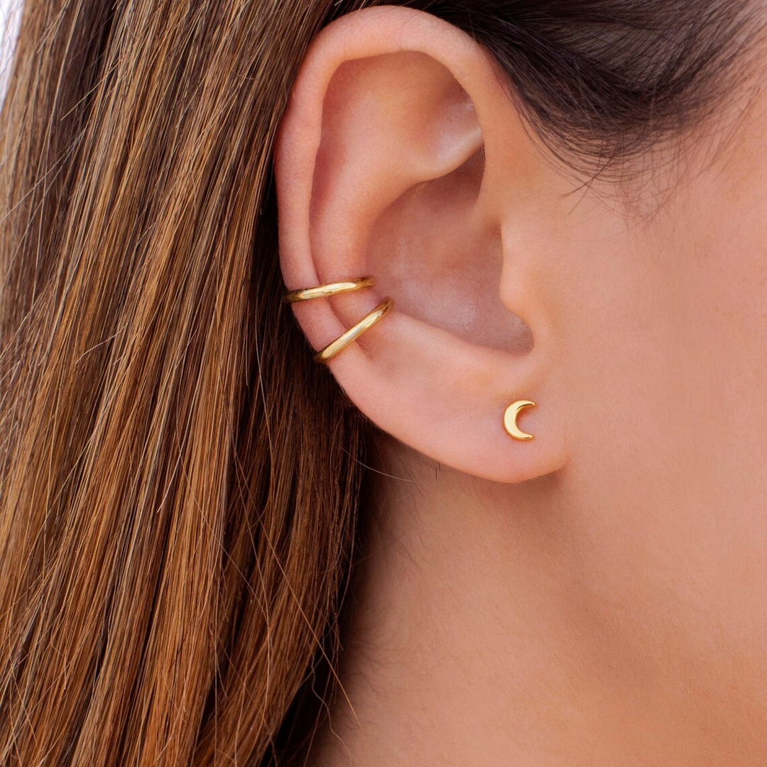 Moon Stud Earrings Tiny Moon Earrings