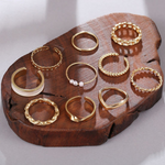 Load image into Gallery viewer, 10 Piece Fashion Rings Trendy Mix &amp; Match Ring Set
