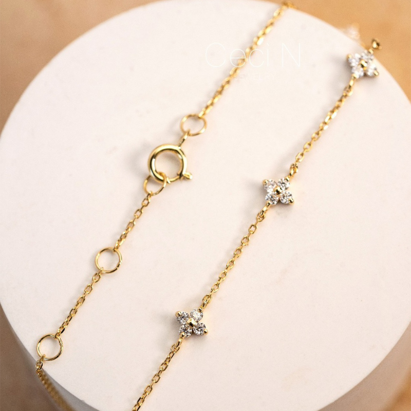 Zirconia Flower Bracelet Minimalist Bracelet