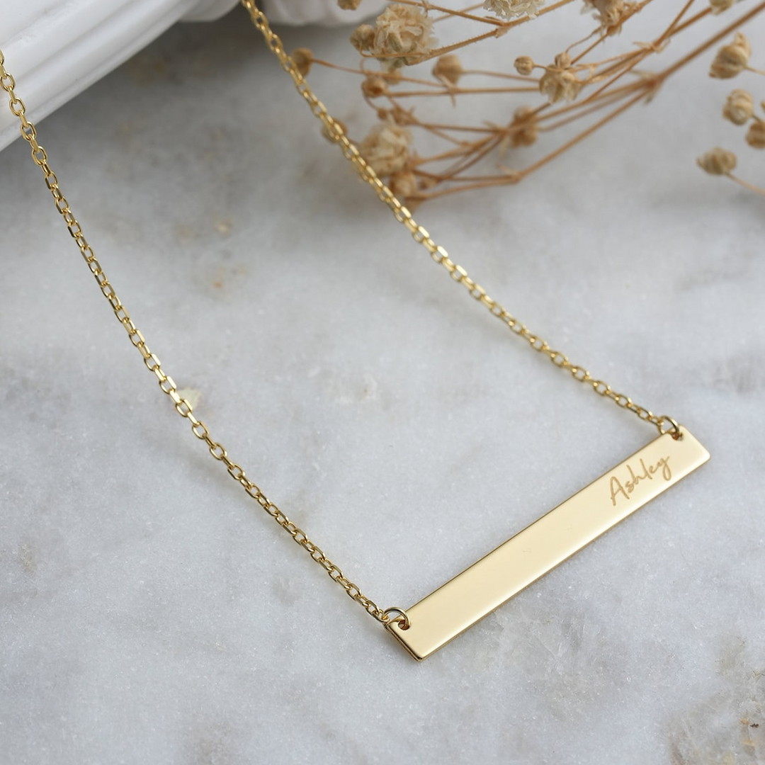 Name Bar Necklace Personalised Bar Necklace