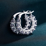 Load image into Gallery viewer, Zircon Hoop Earrings Diamond Charm Hoops

