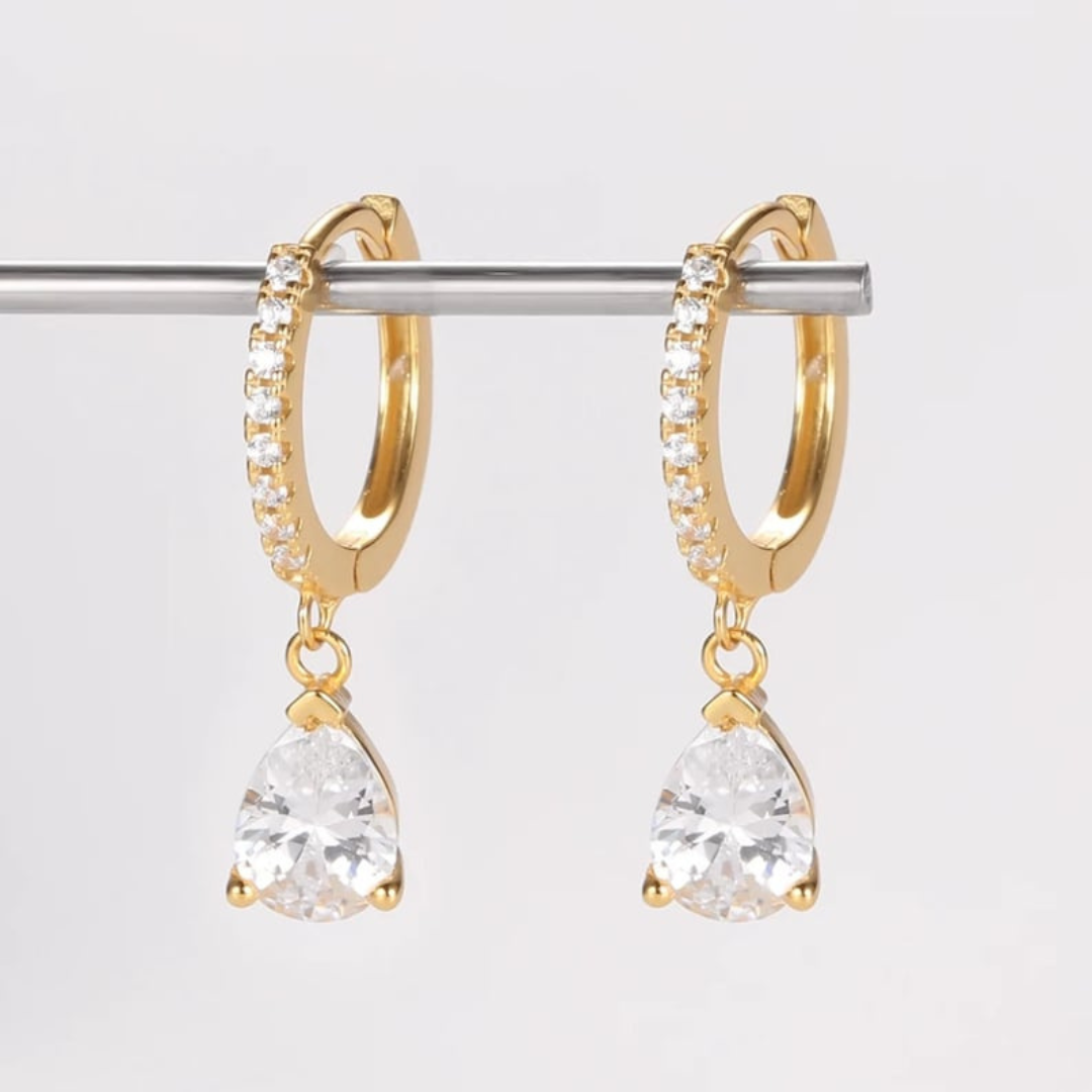Crystal Drop Earrings Dainty Zirconia Huggies