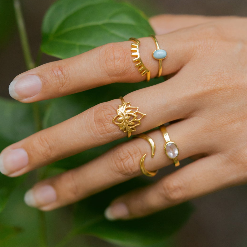 Lotus Flower Dainty Ring