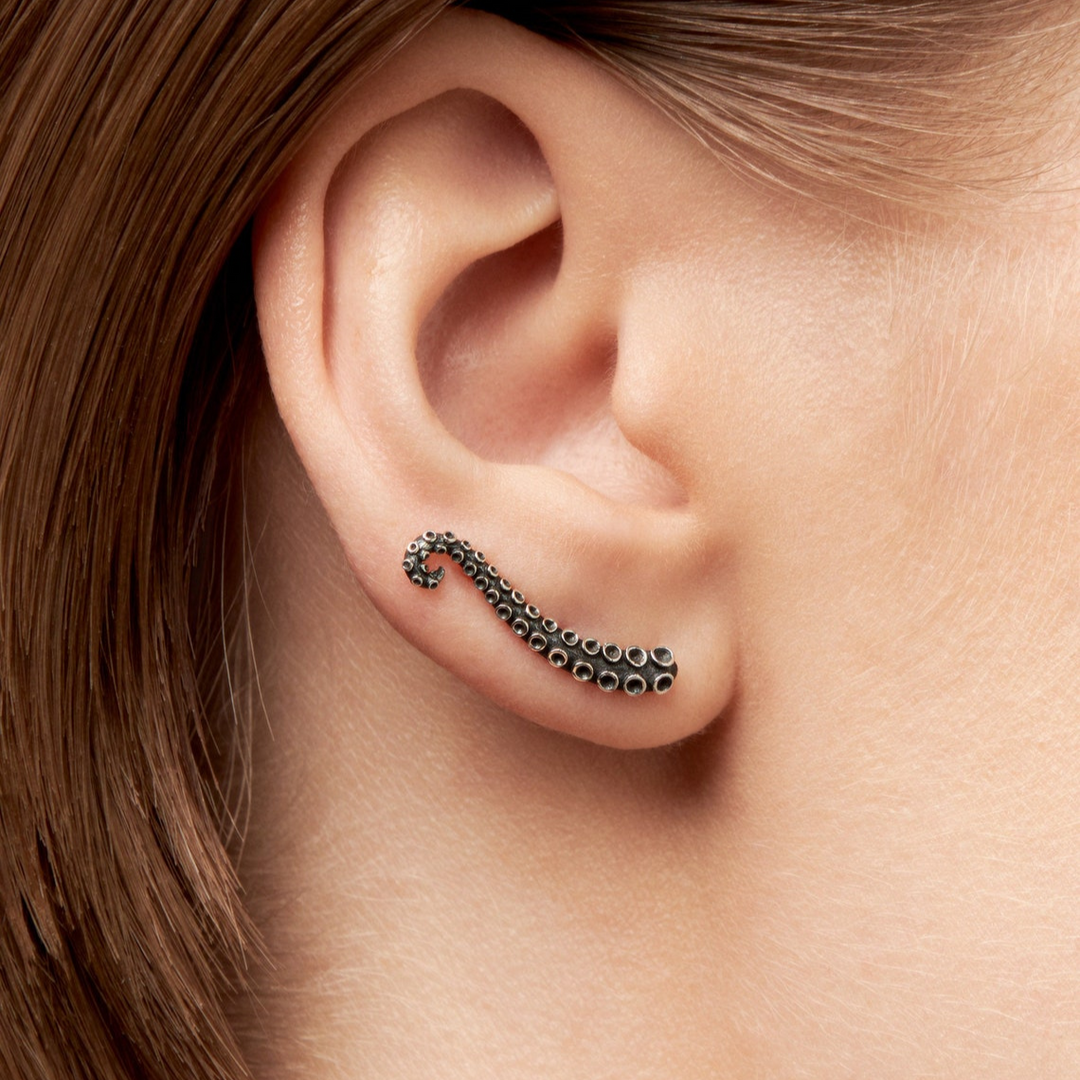 Octopus Ear Climber Tentacle Earrings