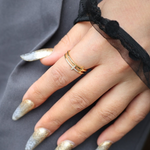 Load image into Gallery viewer, Double Bar Dainty Cross Ring
