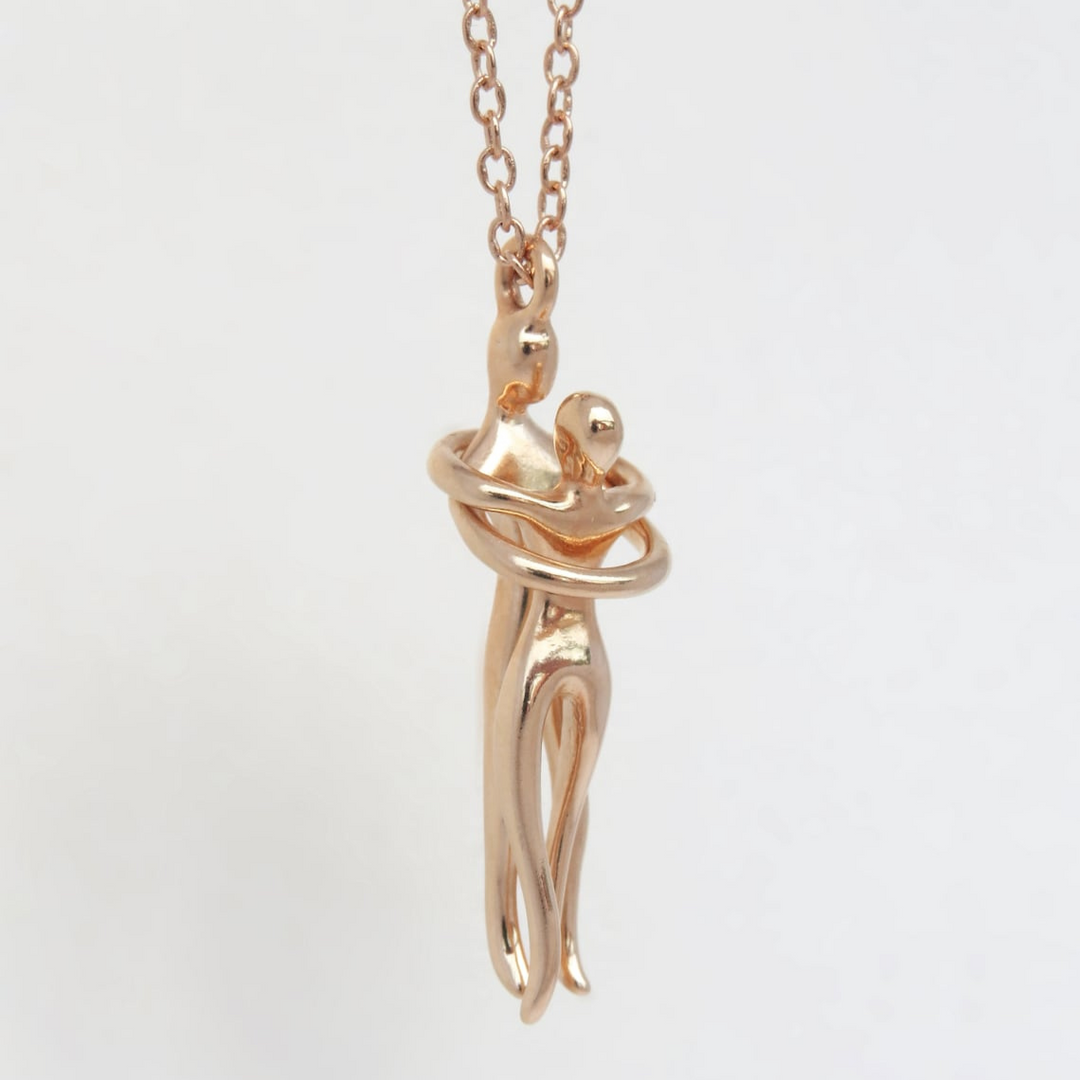 Love Hug Pendant Couple Embrace Necklace