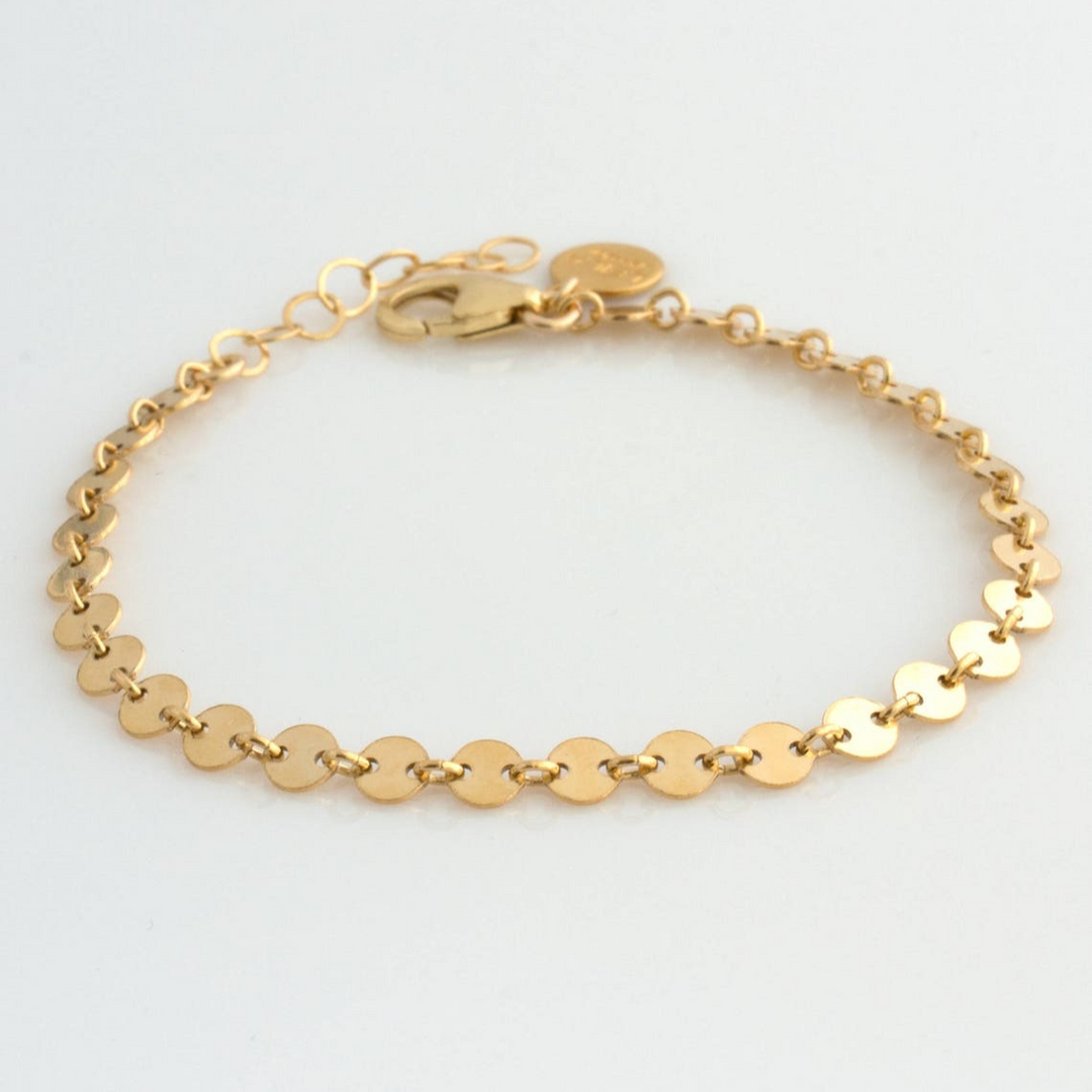 Tube Chain Disc Bracelet Layered Bracelet Set
