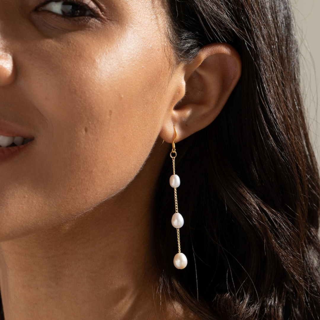 Multiple Pearl Drops Dangle Earrings