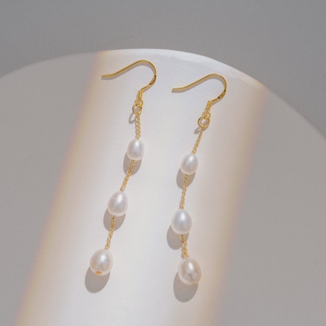 Multiple Pearl Drops Dangle Earrings