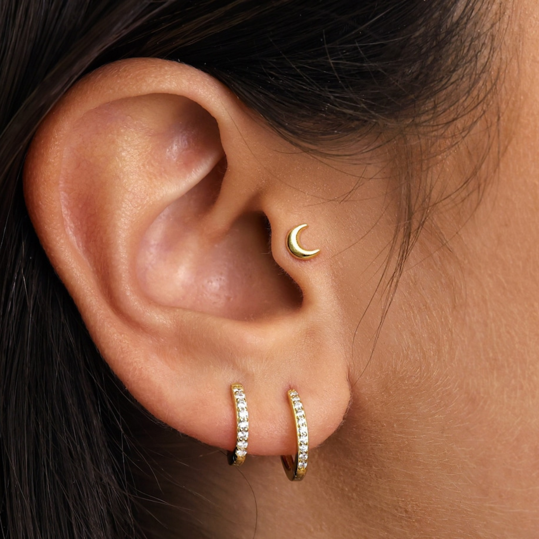 Moon Stud Earrings Tiny Moon Earrings