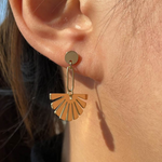 Load image into Gallery viewer, Floral Drop Stud Earrings Fan Shaped Earrings
