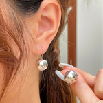 Load image into Gallery viewer, Ball Earrings Shiny Round Hook Earrings
