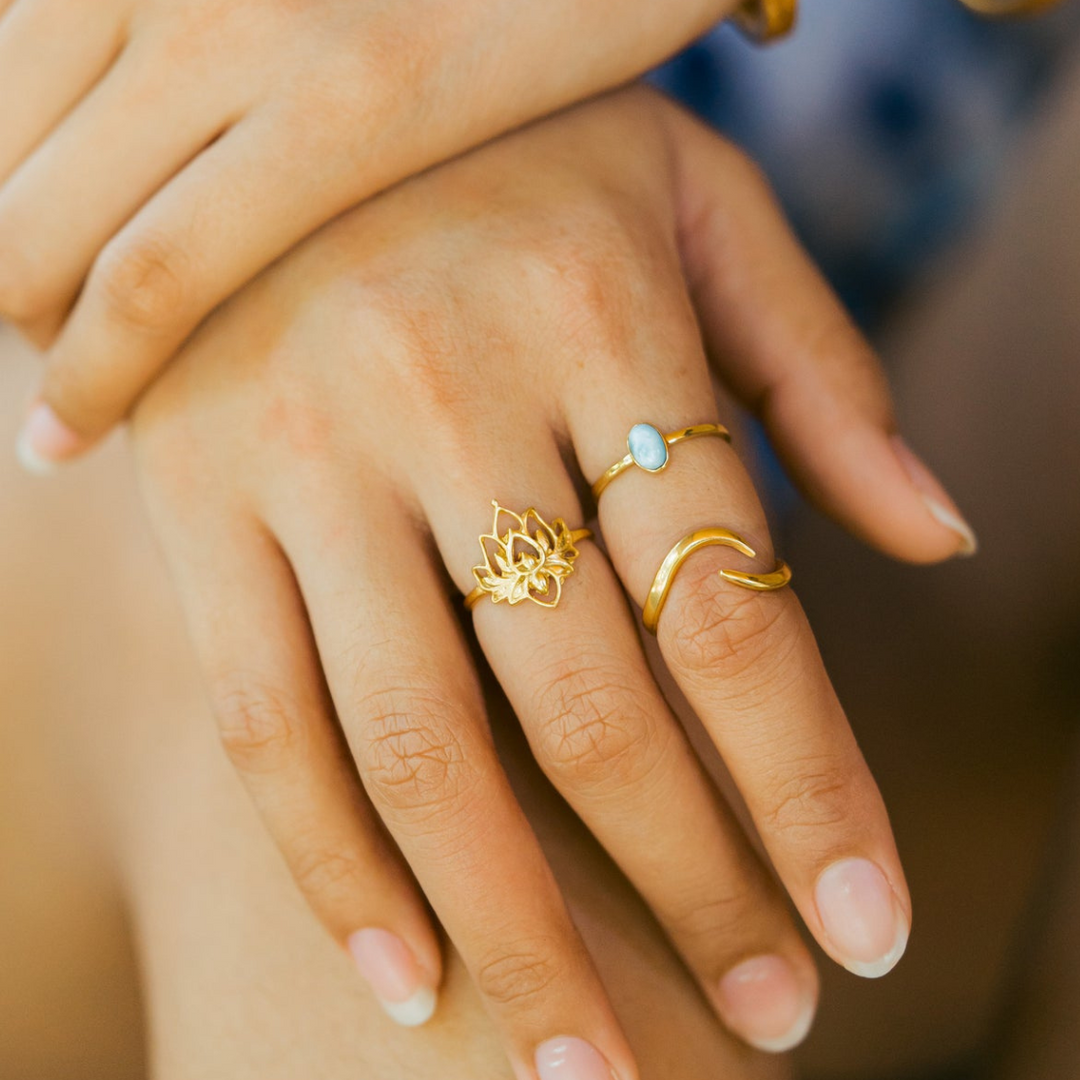 Lotus Flower Dainty Ring