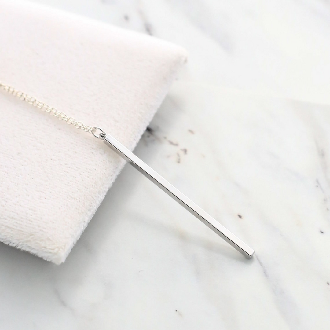 Dainty Bar Necklace Vertical Bar Necklace
