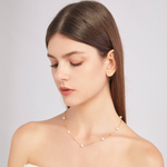Load image into Gallery viewer, Gold and Pearl Necklace Alternating Pearl and Gold Chain
