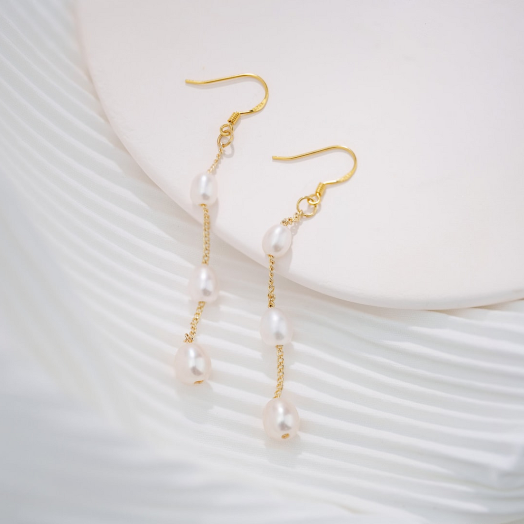 Multiple Pearl Drops Dangle Earrings
