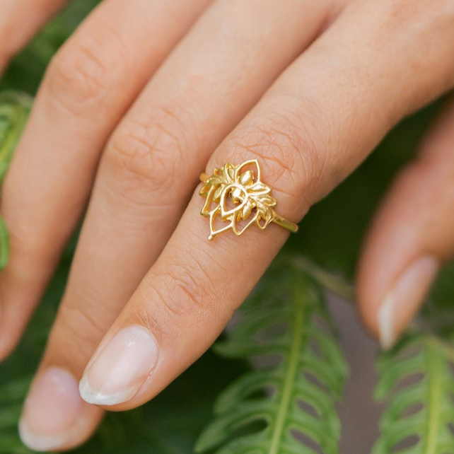 Lotus Flower Dainty Ring