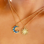Load image into Gallery viewer, Sun &amp; Moon Necklace Set Layered Celestial Necklace
