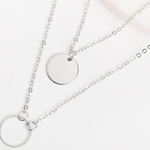 Load image into Gallery viewer, Round Pendant Multi Layer Necklace
