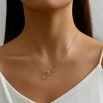 Load image into Gallery viewer, Double Loop Chain Interlocking Pendant Necklace
