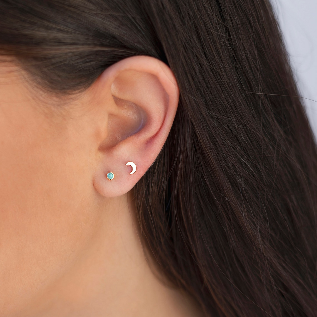 Moon Stud Earrings Tiny Moon Earrings