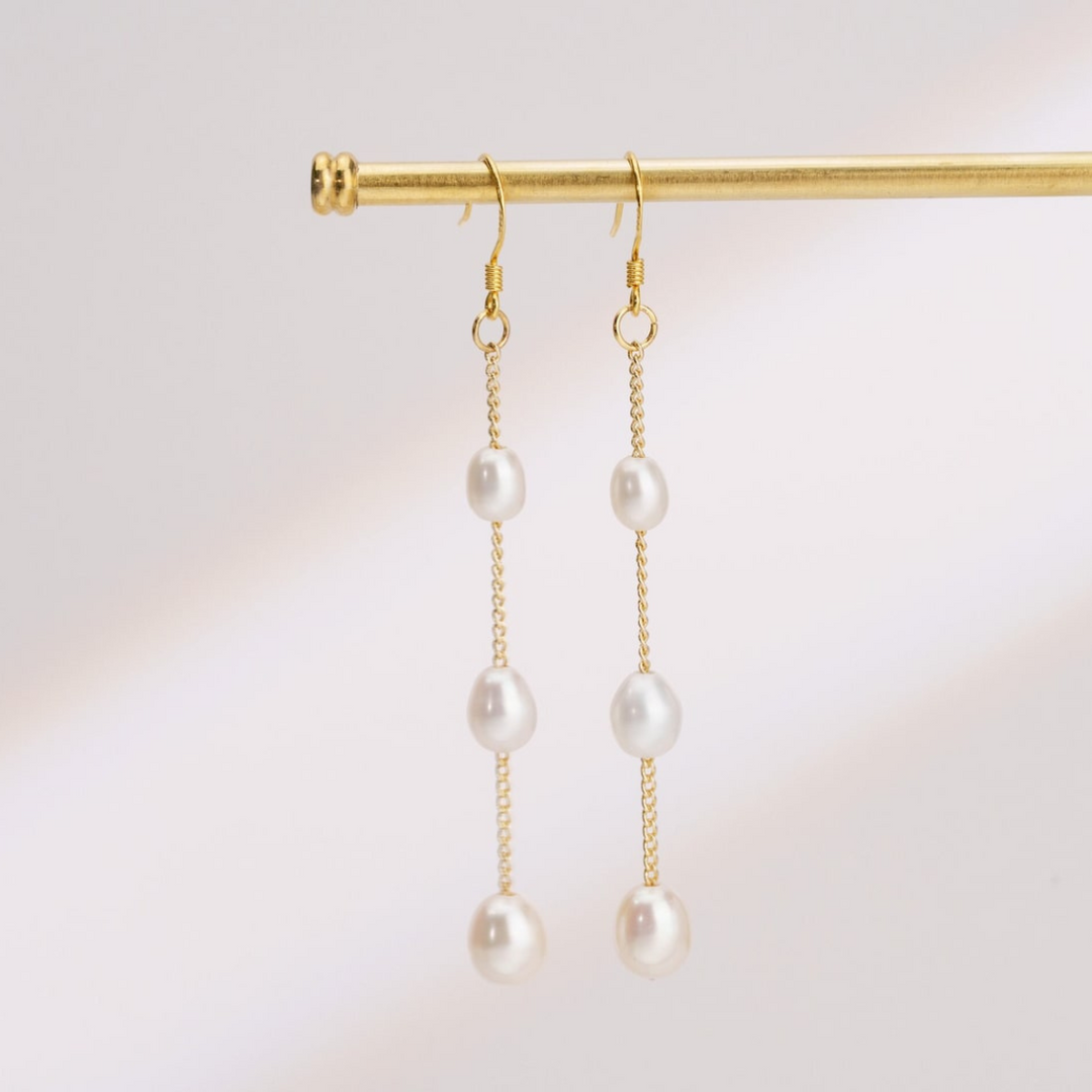 Multiple Pearl Drops Dangle Earrings