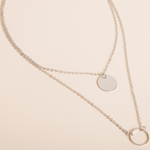 Load image into Gallery viewer, Round Pendant Multi Layer Necklace
