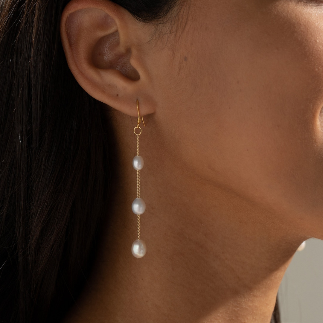 Multiple Pearl Drops Dangle Earrings