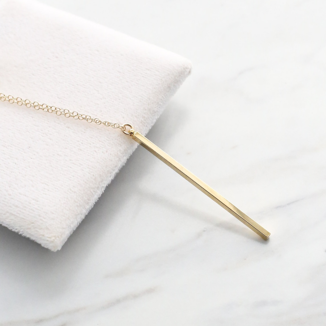 Dainty Bar Necklace Vertical Bar Necklace