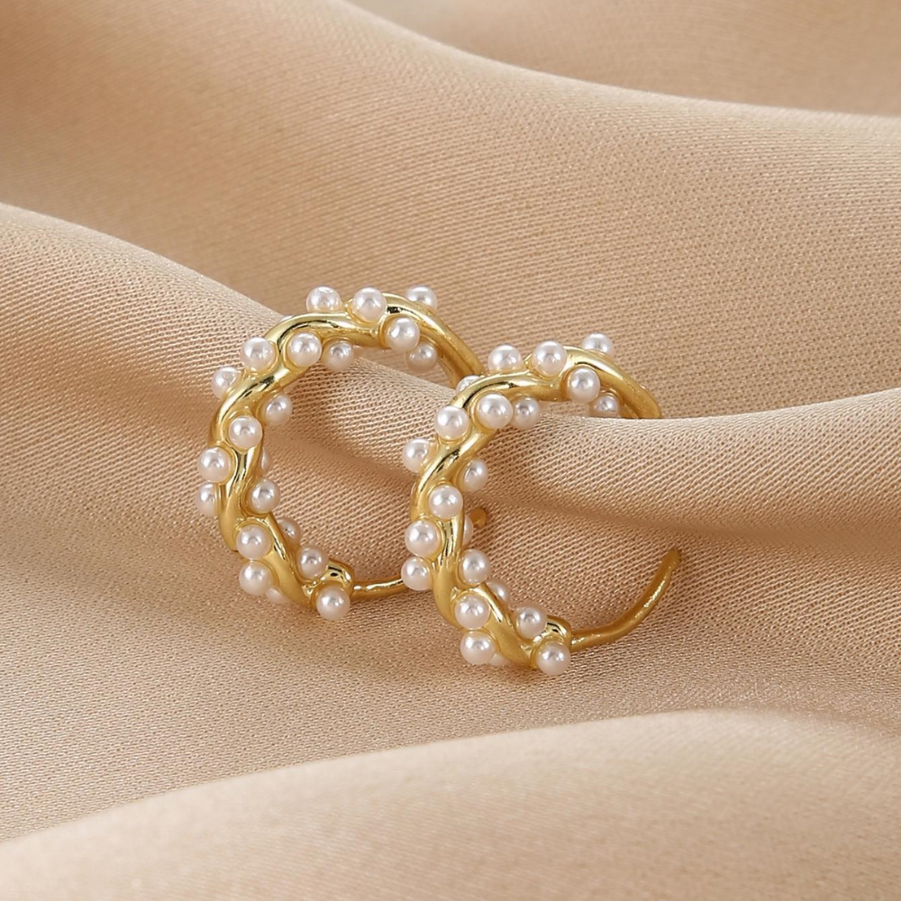 Faux pearl earrings chic pearl earrings