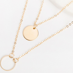 Load image into Gallery viewer, Round Pendant Multi Layer Necklace
