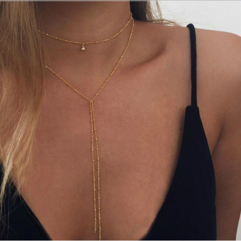 Retro Collarbone Chain Long Pearl Necklace