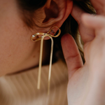 Load image into Gallery viewer, Long Bow Tassel Earrings Ribbon Earrings
