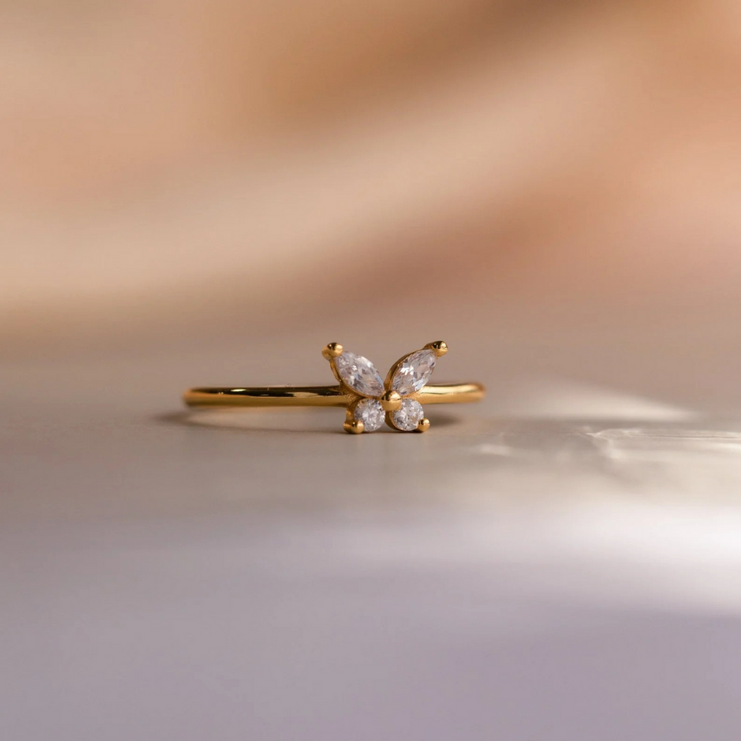 Diamond Butterfly Dainty Butterfly Ring