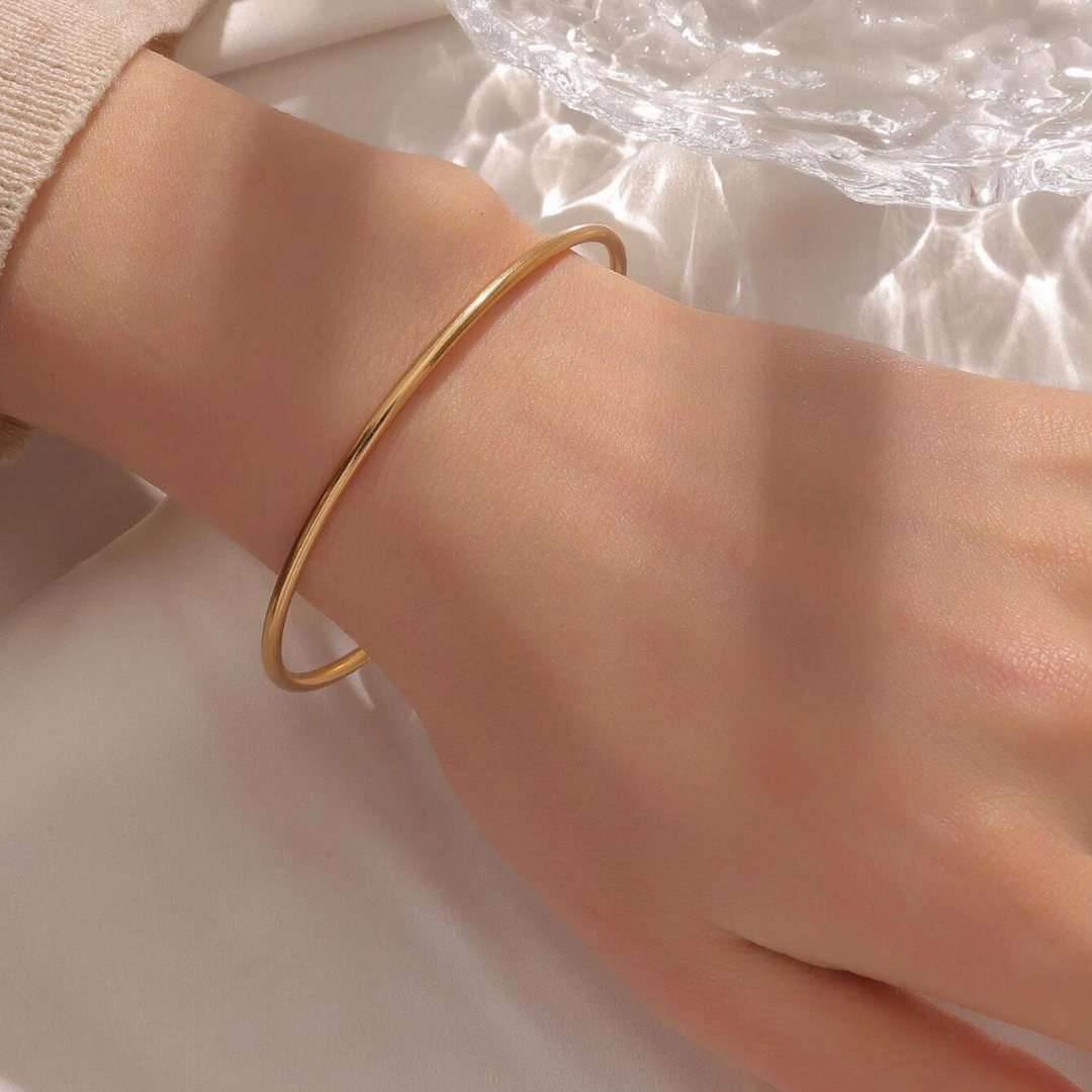 Classic Bangle Slide On Gold Bracelet