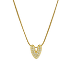 Load image into Gallery viewer, Diamond Bubble Letter Initial Necklace
