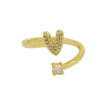 Load image into Gallery viewer, Dainty Bubble Diamond Wrap Initial Ring
