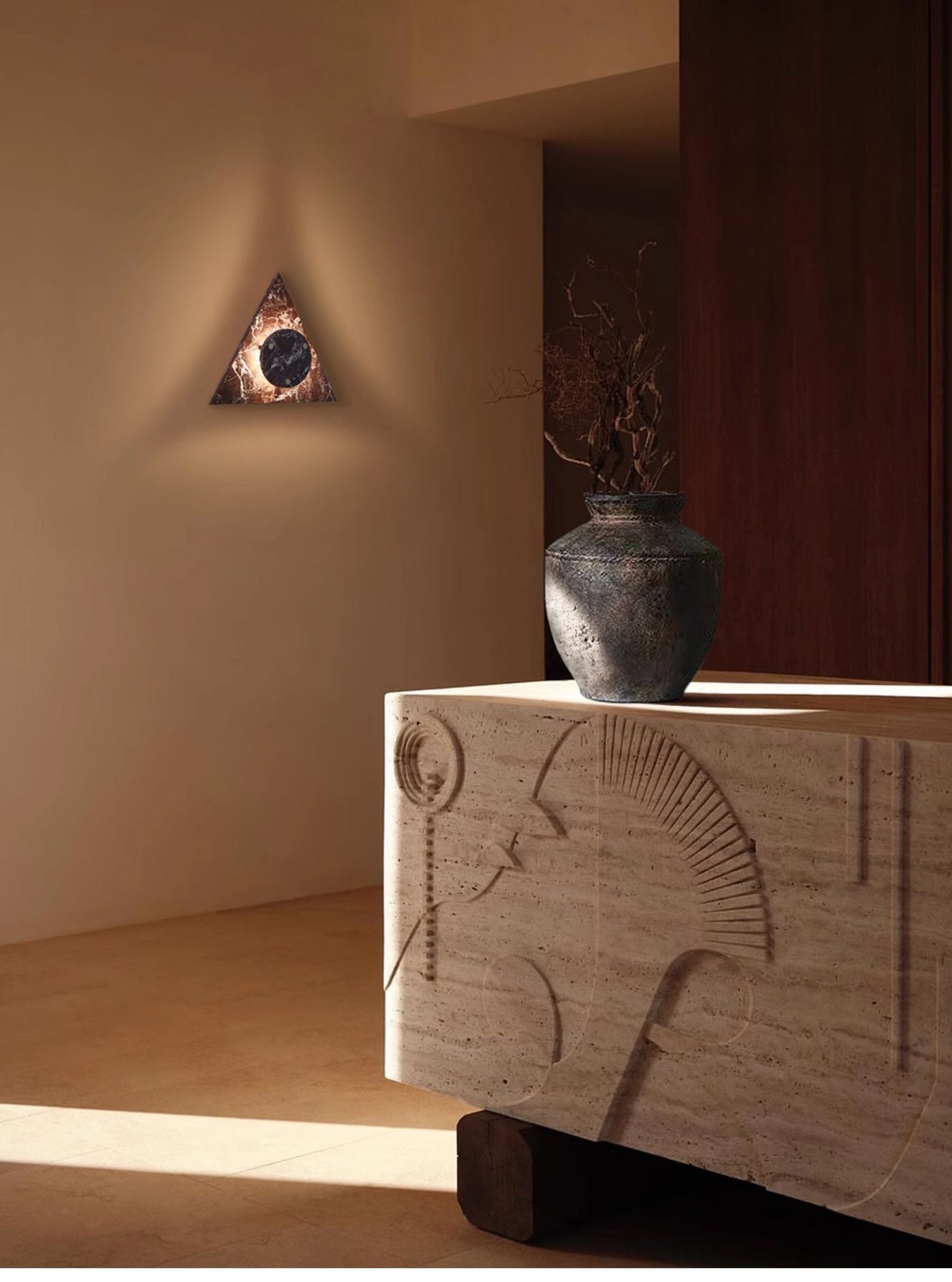 Triangular Marble Contemporary Wall Light