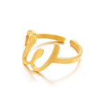 Load image into Gallery viewer, Adjustable Italic Cursive Letter Initial Ring
