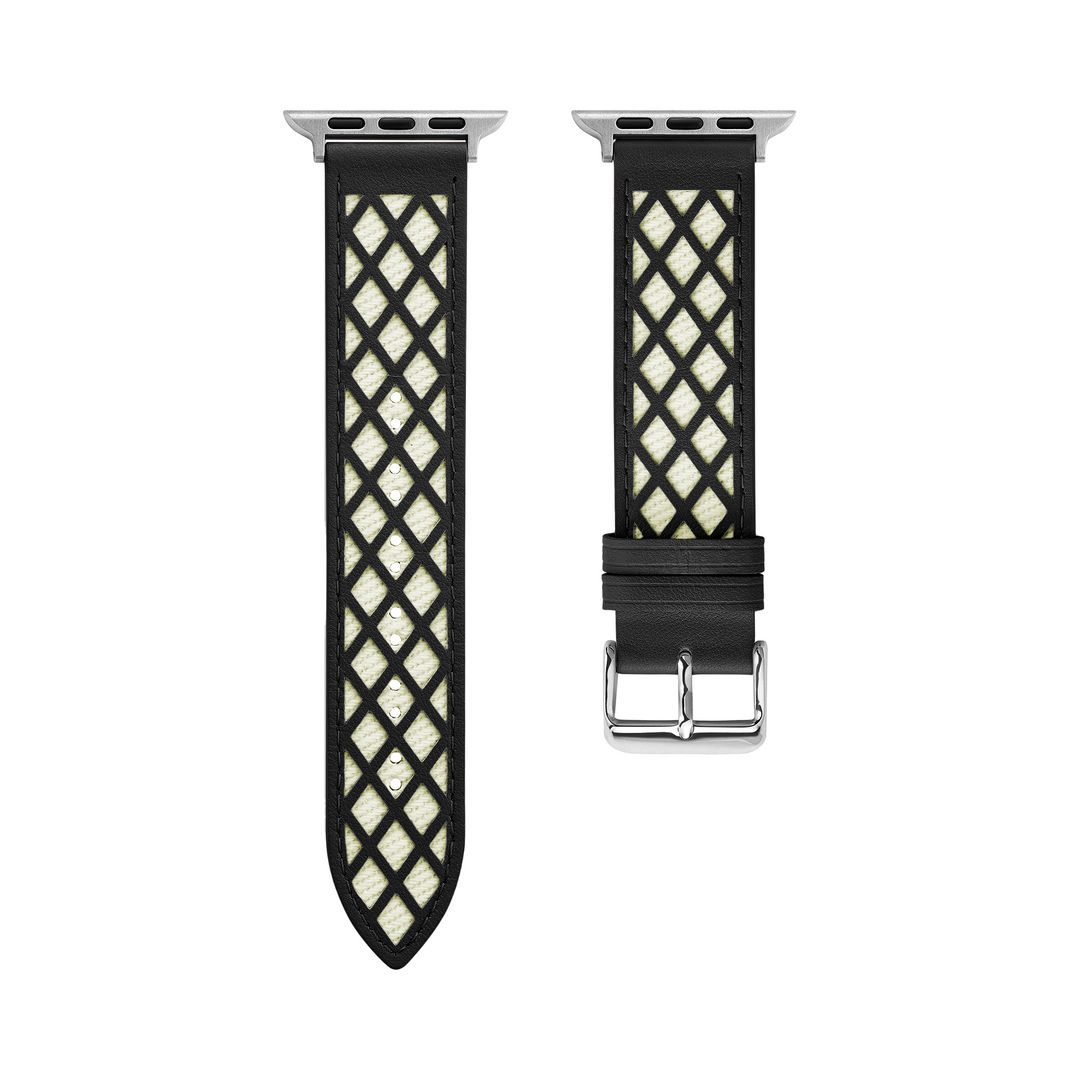 Luxury Leather Lattice Apple Watch Bands for Women