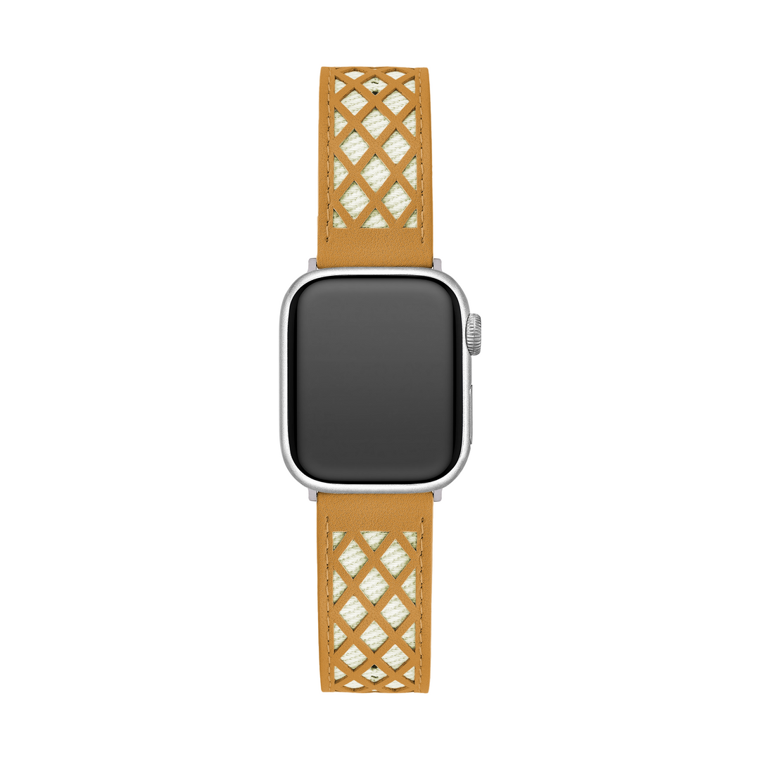 Luxury Leather Lattice Apple Watch Bands for Women